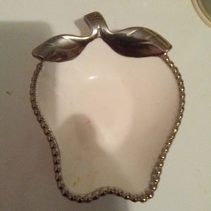 Ceramic silver apple tray